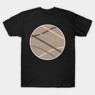 Brown Tone Linear Fusion T-Shirt